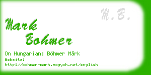 mark bohmer business card