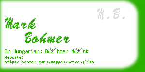 mark bohmer business card